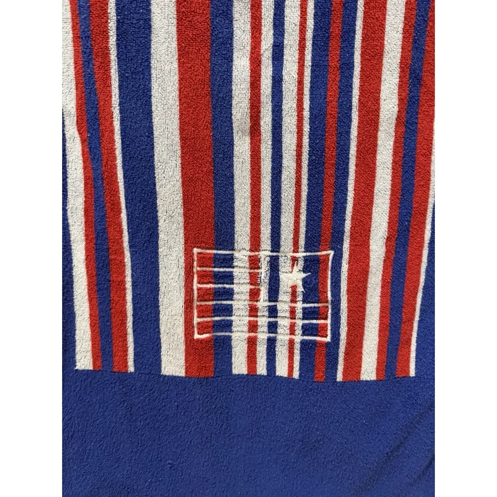 Tropical Escape Liberia Flag Beach Towel 100% Cotton Red White Blue Fringe 53